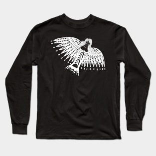 Folk Art Angel with Wings in White Long Sleeve T-Shirt